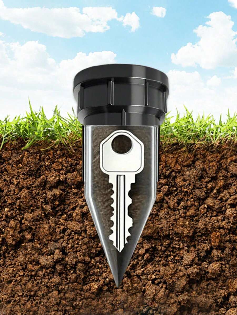 1 Stück Sprinkler Schlüsselversteck Box, realistischer Schlüssel, wasserdichte Schlüsselaufbewahrung für Garten und Rasen Outdoor, diebstahlsichere Schlüsselaufbewahrung - wasserdichter Schlüssel für Garten, Hof und Rasen Outdoor, einfach unterirdisch in Garten und Rasen einzufügen, wasserdicht und korrosionsbeständig, Garten-Schlüsselaufbewahrungslösung, Außendekoration, Gartendekoration, Gartenarbeit-Dekoration, Geschenk für Frauen, Geschenk für Männer, Partygeschenk, kleine Überraschung