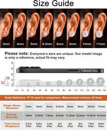 Moissanite Earrings For Men, Solid S925 Sterling Silver And 18K Golden Plated Halo Stud Earrings For Women Valentine's Day Mother's Day Gifts - D Color VVS1 Hypoallergenic Dainty Moissanite Jewelry For Sensitive Ear, 0.2CT-10CT, 3-11mm - 銀色 - 查看 4