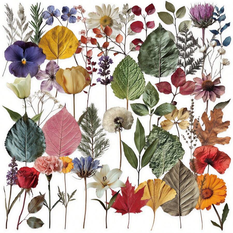 50 Pieces Of Retro Plant Specimens Creative Graffiti PET Stickers DIY Hand Book Mobile Phone Case Computer Waterproof Gift - View 1