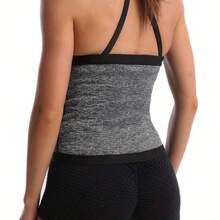 Adjustable Zipper Waist Trainer, Breathable Sweat-Wicking Fabric, Suitable For Fitness, Yoga, Running And Daily Wear, High-Waist Design, Zipper Closure - Grey - View 5