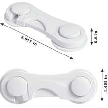 3 Protective Safety Locks - Cabinet Lock, Adhesive Cabinet Latch Lock, Multi Functional Refrigerator Drawer, Garbage Can, No Drilling Required - White - View 5