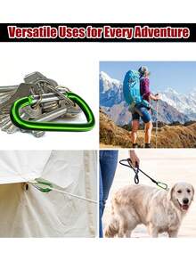 1/6/9个装铝合金D型环登山扣，大号登山扣带钥匙扣，徒步配件，迷你登山扣，钥匙扣，适用于背包、手提包、书包，哥特Y2K风格 - 彩色 - 查看 8