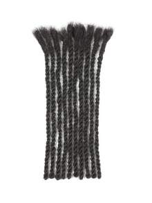 Curly Wave Loc Extensions Human Hair 10 Strands/Package Human Hair Dreadlock Extensions For Men And Women Handmade Permanent Dread Extensions Human Hair Curled Twisted Natural Black - Natural Black - View 11