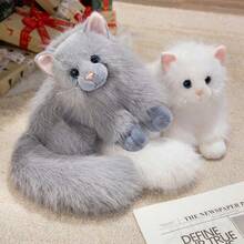 Realistic Plush Gray Kitten Doll, Soft Stuffed 3D Cat Doll, Cute & Comfortable Plush Doll, Suitable For Children, Can Be Used As Desktop Decor, Birthday Gift For Boys And Girls, Easter And Valentine's Day Gift, Girlfriend Sleeping Pillow - Multicolor - View 8