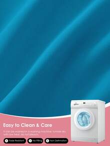 1件纯色100%涤纶床垫罩，床笠，床垫保护套，适用于9-12英寸厚床垫，防缩水，防褪色，防皱，舒适柔软，适合家庭和宿舍使用，T/F/Q/K所有尺寸，通过OEKO-TEX认证，蓝色 - 牛仔藍 - 查看 9