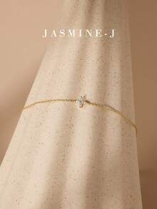 1条S925纯银四叶草手链，纯银四叶草手链，锆石花朵手链，经典女士手链，锆石手链，女士手链，节日礼物，送给女朋友/妈妈/朋友的完美礼物 - 彩色 - 查看 4