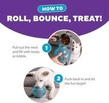 Outward Hound By Planet Dog Snoop Dog Toy U2013 Treatu2011Dispenser Puzzle Ball, Interactive Slow Feeder, Medium To Large Dogs, Bouncy &Amp; Mint-Infused, Blue, 5" - ColorA - 查看 5