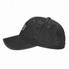 University Of Utah State Logo Washed Cotton Baseball Cap For Adults, Cotton Hat Unconstructed Plain Cap Men Women - màu đen - Xem 3