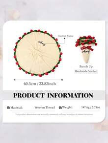 1pc Handmade Crochet Rose Flower Throw Blanket, Customized Wedding Gift, Souvenir Commemorative Gift For Women - Custom Blankets - View 4