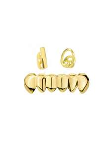 1 Set Shiny Vertical Striped Hollow Combination 6 Shiny Tooth Decor Accessories, Unisex For Party, Daily Wear - Multicolor - View 12