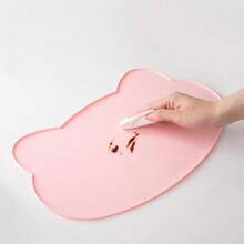 1个硅胶宠物食物垫，防油耐热防水防滑猫狗碗垫，凸起边缘防止溢出，可用洗碗机清洗 - 彩色 - 查看 3