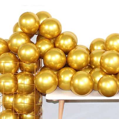 20个金色派对气球，12英寸金属金色氦气球，适用于生日派对装饰、拱门装饰、婚礼、婴儿派对、周年纪念金色主题派对用品