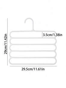 5pcs White Multi-Layer Non-Slip Pants Rack, Multifunctional Wardrobe 5-Tier Hanging Pants Hanger - 5 white - View 7
