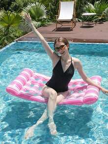 Pat plutitor gonflabil din PVC pentru adulți, potrivit pentru piscină și plajă, portabil fără sursă de alimentare, confortabil, durabil, ușor, relaxare, umflare rapidă, potrivit pentru adulți - Multicolor - Vizualizare 4