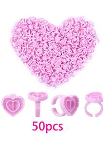 Heart-Shaped Eyelash Glue Holder - 50/100/200/300/500/600/700pcs Eyelash Glue Storage Box, Eyelash Extension Supplies, Thick Fan Tray - Multicolor - View 17