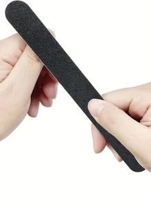 240/240 Grit Nail File, Double-Sided Nail Buffer Block, Nail Care Tool - Black - View 6