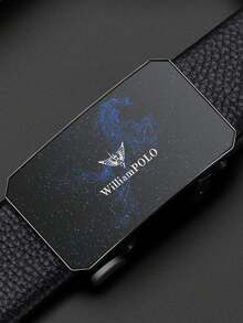 WilliamPOLO 星空图案搭扣超细纤维皮革腰带，男士可调节自动搭扣商务休闲腰带 - 槍色 - 查看 3