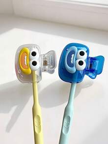 Funda protectora para cepillo de dientes con forma de cara alegre, soporte para almacenamiento de cepillo de dientes de dopamina, estuche de viaje para cepillo de dientes con orificios de ventilación, caja de almacenamiento de cepillo de dientes de viaje, clip de protección portátil para cabezal de cepillo de dientes - Multicolor - Ver 13