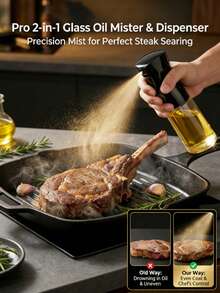 1个橄榄油喷雾瓶，塑料材质，适用于盛装各种液体，可用于户外烧烤、烤肉、低脂食品、沙拉、厨房、空气炸锅和露营，适合女孩使用，轻便易携，可重复灌装。厨房小工具，厨房配件，厨房家居装饰，适合作为父亲节礼物。 - 请勿将喷雾油瓶放入洗碗机清洗，否则高温可能导致瓶身变形。 - 彩色 - 查看 4