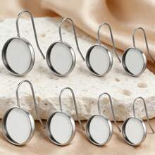 10个装，不锈钢U型耳钩，宝石底座，DIY珠宝配件耳环 - 銀色(136) - 查看 4