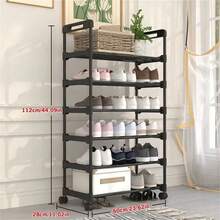 Wheeled Multi-Tier Shoe Rack - Compact Design, Sturdy Metal Frame In Black & White, Suitable For Entryway, Apartment, Dorm - Easy Assembly, No Electricity Needed, Minimalist Storage Solution | Movable Structure, Shoe Organizer - View 8