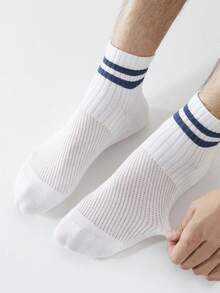 1/3/6 đôi tất nam ngắn mỏng lưới mùa hè, cổ tất co giãn, thoáng khí, chống trơn trượt, chất liệu cotton - Nhiều màu - Xem 3