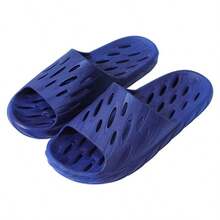 男士浴室拖鞋，防滑镂空淋浴凉鞋，适合居家、酒店、浴室使用 - 藍色 - 查看 3