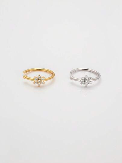 1件S925纯银鼻钉，纯银鼻饰，鼻部穿孔饰品，花朵鼻钉，简约精致的穿孔饰品，纯银镂空饰品，个性十足