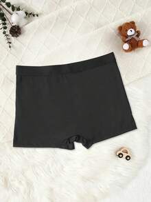 Men's Black Letter & Heart Print Briefs, Elastic Comfortable Everyday Underwear - Black - View 2