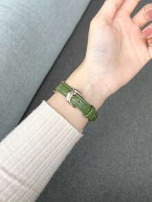 1件女款珍珠光澤金屬蝴蝶結水鑽夏季透氣舒適手錶錶帶，適用於38/40/41/44/45/49/42/46mm S11/SE3/Ultra3/Ultra/SE/SE2/10/9/8/7/6/5/4/3/2/1 - [D字]酪梨綠 - 查看 6