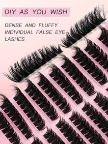 160 Clusters Of 100D Thick D Curly Fluffy DIY False Eyelashes, Russian Curly, Reusable, Suitable For Beginners And Daily Use, Parties, Dating, Travel, Festivals, Parties,Eye Lash Clusters,Individual Eyelashes,Lashes,Fake Lashes - View 3