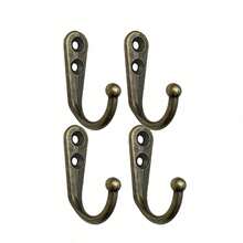 [2DFlat] Vintage Distressed Wooden Key Holder With 4 Metal Hooks, 1 Piece, Multifunctional Wooden Home Key Rack, Wall Decor, Entryway Decor, Room Decor, Villa Decor, Year-Round Home Decor - Multicolor - View 10