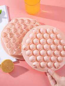 2 piezas Molde de cubitos de hielo con tablero de ajedrez redondo, molde para hacer bolas de hielo con tapa, herramienta para hacer hielo en casa - Multicolor - Ver 10