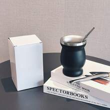 8盎司/240毫升双层保温马黛茶葫芦杯，配2个吸管和清洁刷，8盎司不锈钢茶具套装，黑色，送货上门。8盎司马黛茶杯，304不锈钢双层保温马黛茶杯，马黛茶葫芦茶杯套装，包含清洁刷和2个吸管。8盎司马黛茶杯，304不锈钢双层保温马黛茶杯，马黛茶葫芦，茶杯套装，包含清洁刷。 - 彩色 - 查看 9