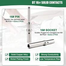 德驰连接器套件 IP67 - 2 3 4 6 8 12 针 DT 连接器 1 套，带 16 号实心触点，适用于汽车、船舶、卡车、摩托车等汽车电气线束连接器 - Deutsch - 查看 4