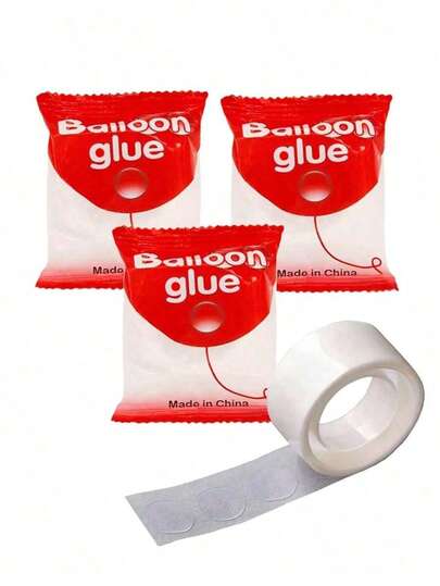 3 cuộn keo dán bóng bay ABS, keo dán chấm đa năng dùng hàng ngày, có thể tháo rời, dùng để cố định bóng bay trong các bữa tiệc.