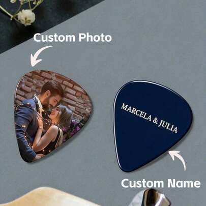 12pcs Custom Photo Guitar Pick, Custom Text Guitar Pick, Personalized Bass Guitar Accessories, Guitar Pick, Musician Gift, Guitar Pick Gift, Mother's Day Gift, Father's Day Gift, Valentine's Gift, Anniversary Gift, Graduation Gift, Ideal Gift For Father/Mother, Unique Gift For Husband/Wife, Perfect Gift For Boyfriend/Girlfriend, Personalized Gift For Him/Her