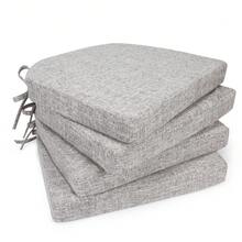 Cojín en forma de D, Cojín de silla de comedor de 2 pulgadas de grosor, lavable a máquina, cojín de asiento de silla de 16 pulgadas x 16 pulgadas, paquete de 4 - Multicolor - Ver 9