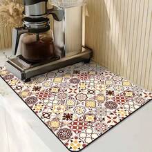 1pc Coffee Mat - Hides Stains, Suitable For Kitchen Countertops, Coffee Bars, Dish Drying Racks, Compatible With Coffee Machines, Coffee Pots, Espresso Machines - Multicolor - View 9