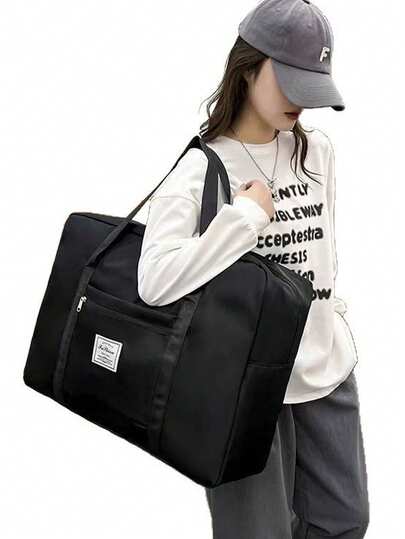 1pc Large Capacity Travel Bag, Minimalist Fashion Creative Fitness Sports Travel Tote Bag, Big Size Backpack, Multi-Compartment Design, Perfect For Beach, School, Work And Daily Use, Can Store Study Supplies, Waterproof, Lightweight, Portable, Foldable, Classic Casual & Business Casual Style.