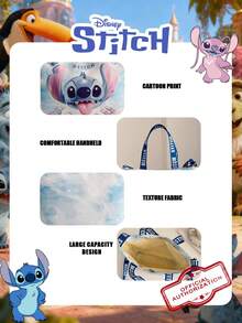 Disney 1 Túi vuông in hình Lilo & Stitch chính hãng, túi xách nữ màu gradient, dây đeo vai điều chỉnh được, túi đeo chéo nhẹ – Lý tưởng cho bé gái, thiếu niên, người hâm mộ, học sinh, hoàn hảo cho đi làm hàng ngày, đưa đón con đi học, mua sắm, gặp gỡ người hâm mộ. - DHF52256-ST - Xem 10