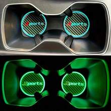 Conjunto de 2 Porta-Copos para Carro - Inserções de Silicone com Logotipo Personalizado para Audi/T Oyota/VW/Benz, Tapetes Antiderrapantes para Bebidas (Preto) - Porta-copos - Ver 1