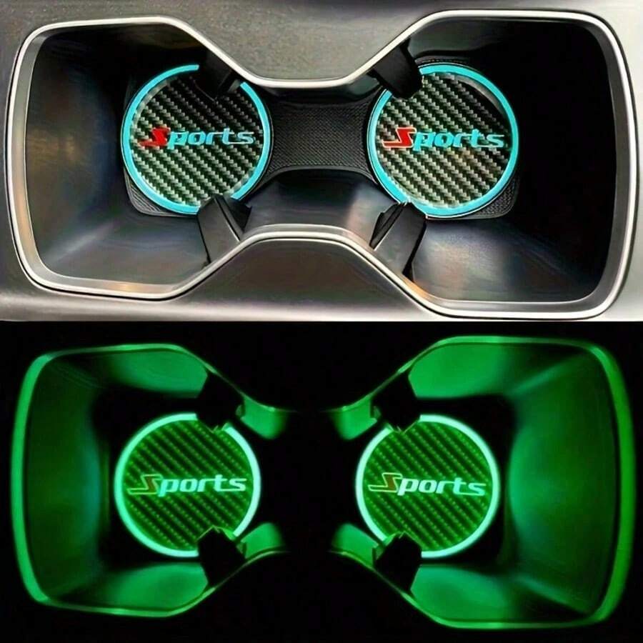 Conjunto de 2 Porta-Copos para Carro - Inserções de Silicone com Logotipo Personalizado para Audi/T Oyota/VW/Benz, Tapetes Antiderrapantes para Bebidas (Preto) - Porta-copos - Ver 1