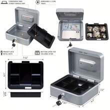 1个带钥匙和密码锁的存钱罐,可拆卸抽屉设计,适合作为返校、万圣节、圣诞节和新年礼物 - 彩色 - 查看 7