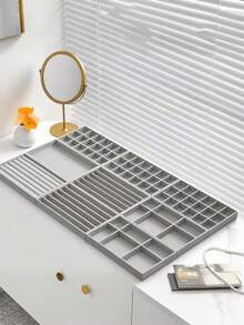 9/1pc High Quality Stackable Velvet Jewelry Tray - Flockless - Durable - Elegant Stackable Jewelry Tray/Stand Drawer Insert Organizer Box For Earrings, Rings, Necklaces & Other Jewelry - Fashionably Organize Your Jewelry - Multicolor - View 4