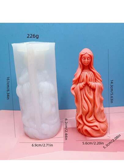 1个人物造型硅胶蜡烛模具 DIY耶稣圣母玛利亚香薰石膏扩香石家居装饰硅胶模具