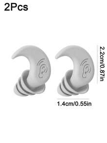 2Pcs Silicone Earplugs Waterproof Swimming Ear Plugs For Sleeping Diving Surf Soft Comfort Natation - White - View 2