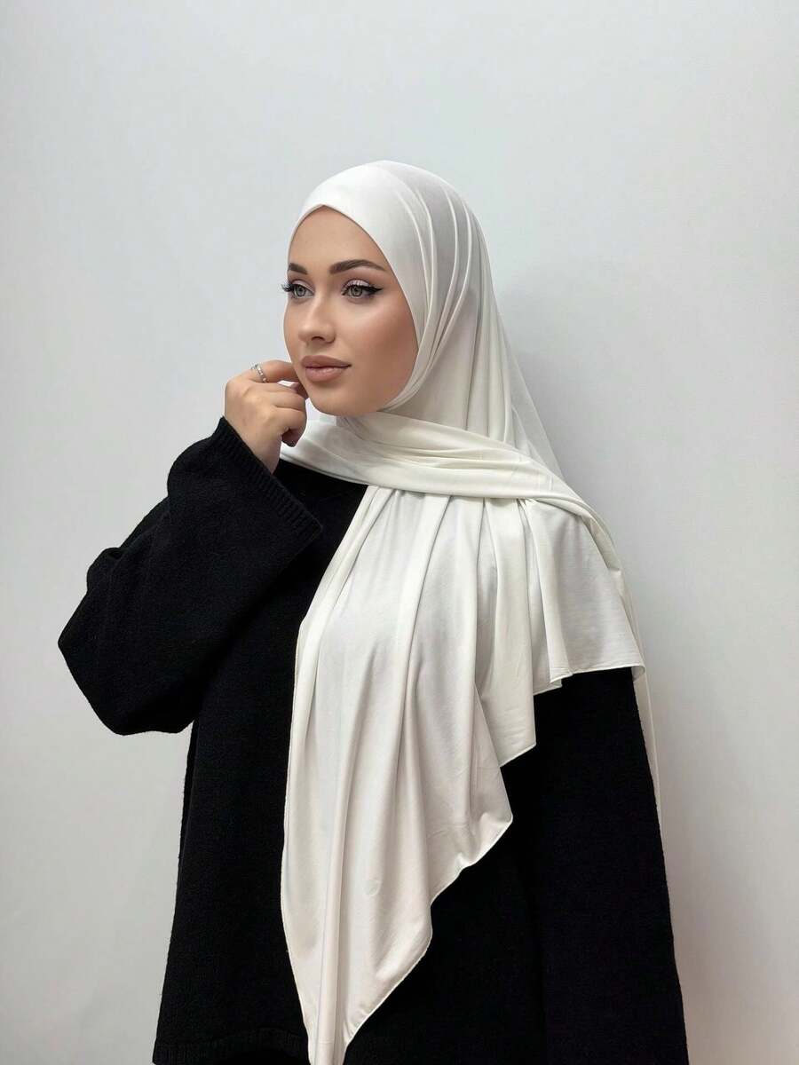 1pc Instant Triangle Hijab, All-In-One Headscarf. Quick Wrap Design, Won't Slip. No Undercap, No Folding Needed. Suitable For Daily Wear, Prayer, And Outings - Multicolor - View 1