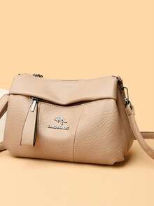 正品时尚奢华女士包包设计师高品质柔软皮革斜挎包女士单肩包 2025 - 米色 - 查看 2