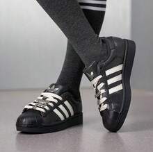 Giày Adidas Superstar II dành cho nữ - Giày thể thao mũi vỏ sò cổ điển - Đen và trắng - Xem 4